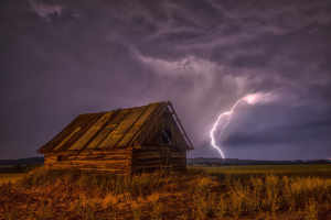 Barn Lightning Bolt Storm